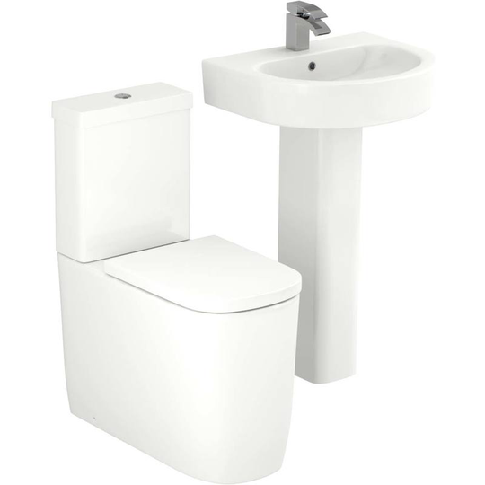 Stamford 550mm Full Pedestal Basin and Toilet Suite - White