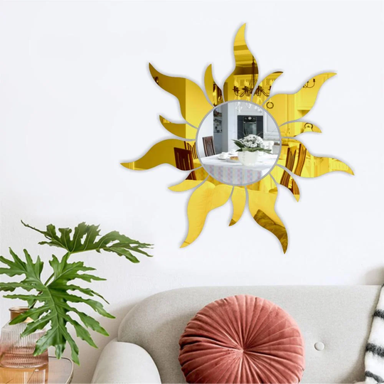 Womack Round Framed Accent Mirror in Gold