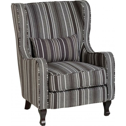 Sherborne Fireside Chair Grey Stripe - Seconique