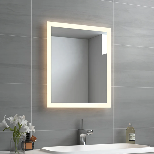 LED Bathroom Mirror with Warm White And Cool White Lighting Anti Fog And Button