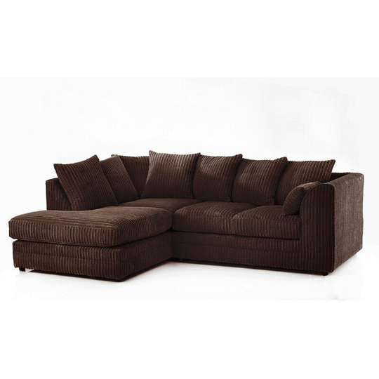 Hart Prime Cord Fabric Corner Sofa Chocolate Left Hand - Chocolate