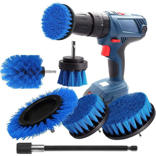 6 Pieces Drill Cleaning Brush, Brush for Drill Car Tile Carpet Bathtub Kitchen Toilet Blue,Brush Head for Floor Drill