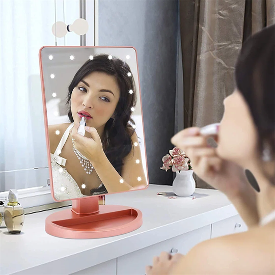 Kepner Lighted Framed Freestanding Makeup Mirror