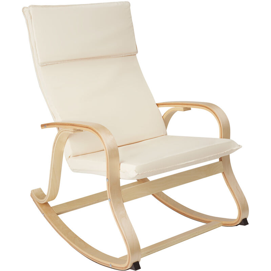 Rocking Chair Roca | 65 x 94 x 100 cm - Rocking chair, rocking chair, relaxation chair - beige - beige