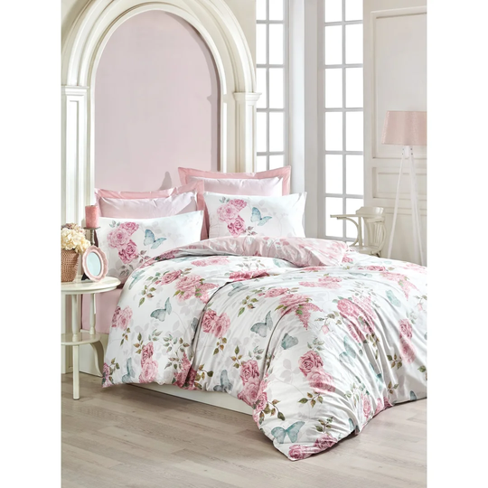Gillard Grey/Pink 100% Cotton Duvet Cover Set