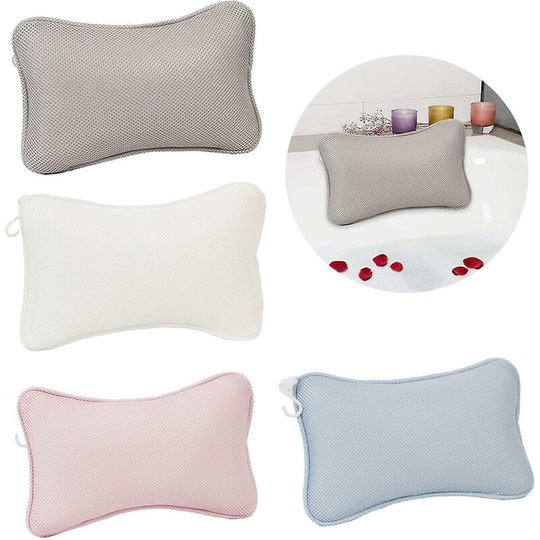Spa Pillow Neck 3D Mesh Bathtub Pillow Non-Slip Cushion Bathtub Spa Pillow (White)