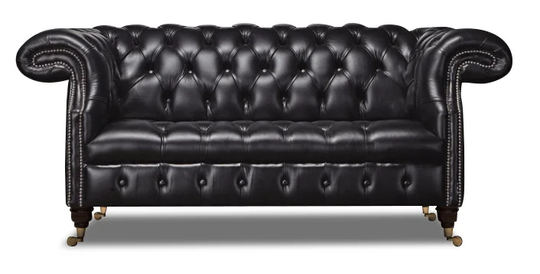 Neligh Leather 2 Seater Chesterfield Sofa