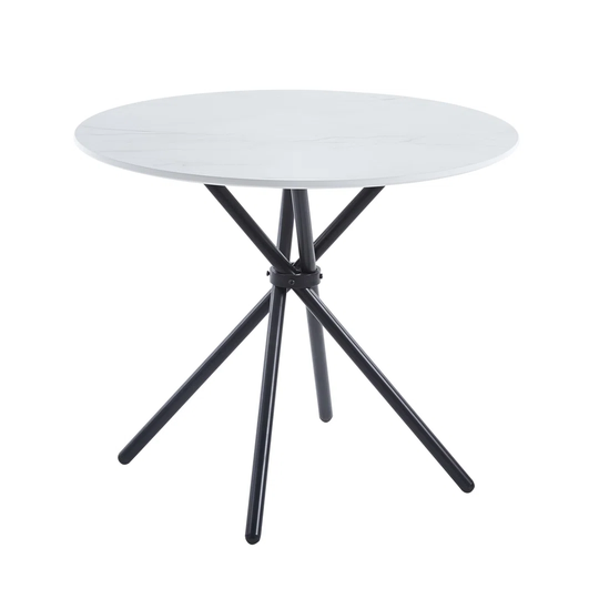 Hinshaw 90" Fixed Table Manufactured Wood Iron Four Leg Dining Table