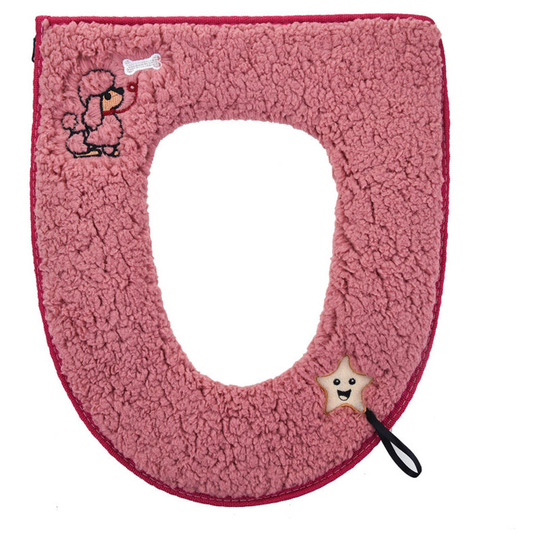 Warm Plush Washable Thick Toilet Seat Cushions with Handle and Zipper
