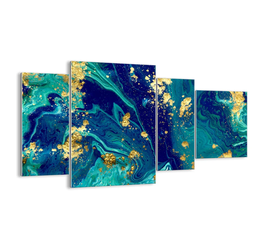 Sun Flakes - 4 Piece Unframed Graphic Art Print Set on Glass