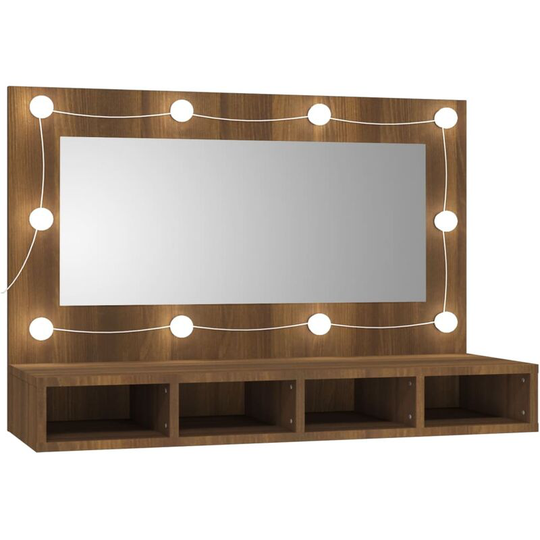 Vidaxl - Mirror Cabinet with led Brown Oak 90x31.5x62 cm Brown