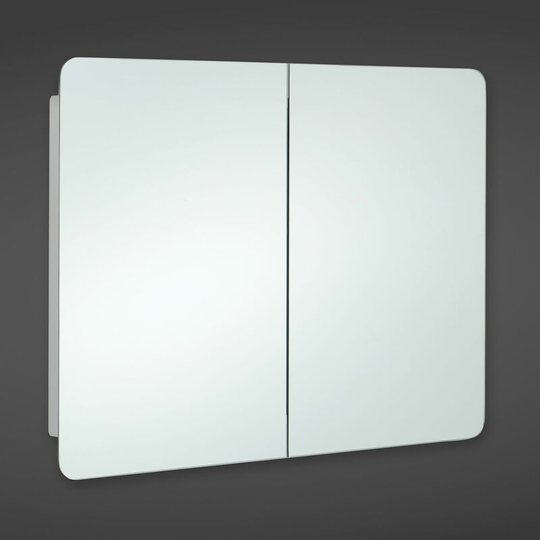 Rak Duo Mirrored Bathroom Cabinet 600mm h x 800mm w - Stainless Steel