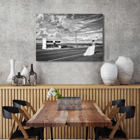 Prada Marfa, Texas (BW) by Julian Lauren - Wrapped Canvas Art Prints