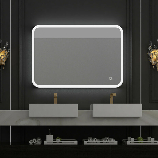 Lisa - 800x600mm Bathroom Mirrors with led Lights Illuminated Backlit Wall Mount Light Up Mirror 3 Color Dimmable Anti Fog Switch Heated Pad Demister