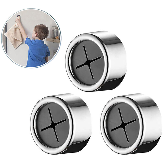 Asupermall - 3PCS Towel Holder Round Towel Hook Self Adhesive Easy Installment Easy to Use abs Material Towel Hanger for Bathroom Kitchen