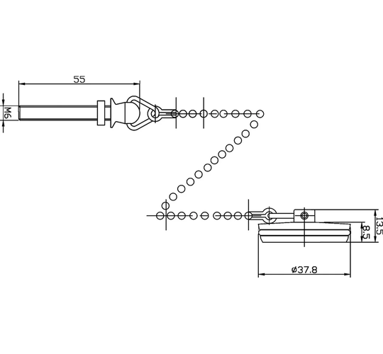 Basin Plug and Chain in Chrome