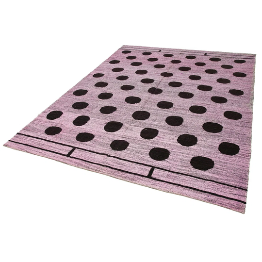 Dunaway Scrap Hand-Knotted Cotton/Wool Purple/Black Rug