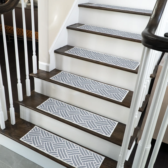 Sisal Design Non-Slip Grey Stair Tread