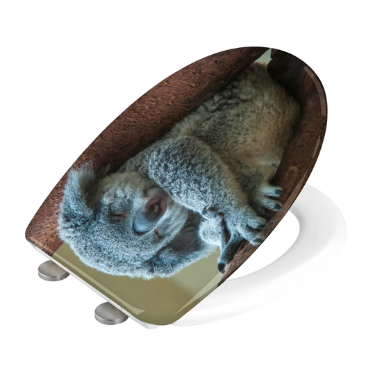 Koala toilet seat, toilet seat with soft-closing mechanism, quick-fit, made of antibacterial, sturdy Duroplast
