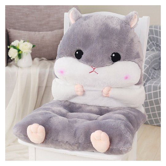 Warm Siamese Chair Cushion Seat Pad Detachable Seat Pads Thick Soft Cute Hamster Pattern Cushion Outdoor Garden Armchair Office Kitchen Dining Room