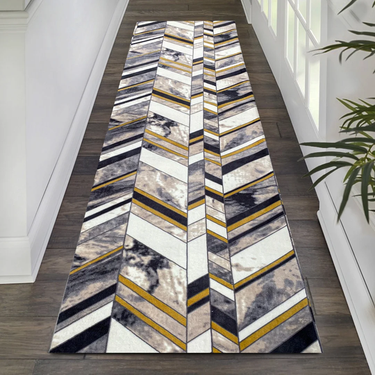Beatrix Flatweave Grey/Gold Rug