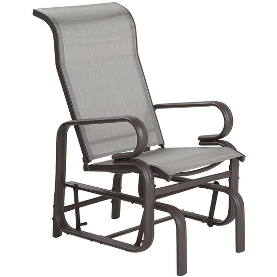 Modern Outdoor Garden Patio Rocking Armchair Aluminium Brown Borgio - Brown
