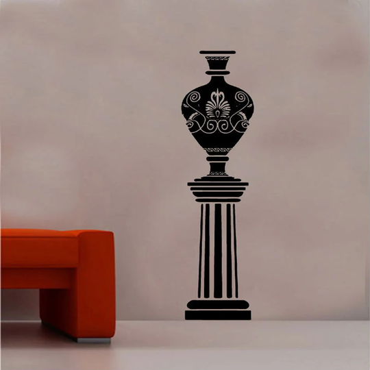 Ancient Greek Vase On Column Design 2 Wall Sticker