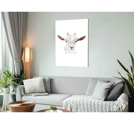 Baby Goat Face - Unframed Painting on Metal