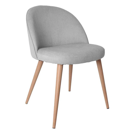 Vintage Scandinavian Style Gray Armchair Felt Seat Light Gray