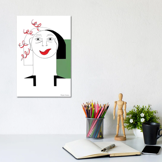Red Curl with Green by Hildegarde Handsaeme - Wrapped Canvas Art Prints