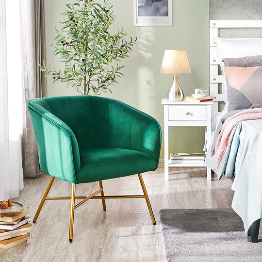 Velvet Tub Chair, Living Room Accent Armchair