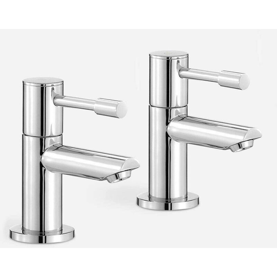 Pair Bathroom Sink Twin Taps Bath Basin Mini Mixer Modern Chrome Hot & Cold Water Kitchen Faucets Water Saving