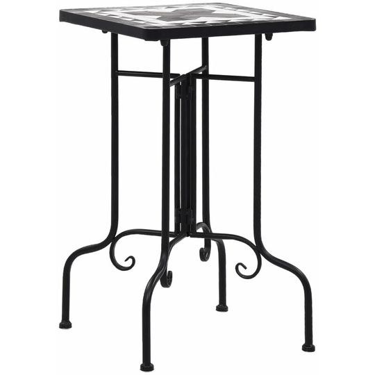 Mosaic Side Table Black and White Ceramic Vidaxl Black