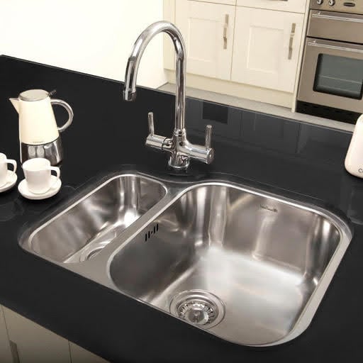 Reginox Alaska Undermount Stainless Steel Kitchen Sink - 1.5 Right Hand Bowl with Waste Included