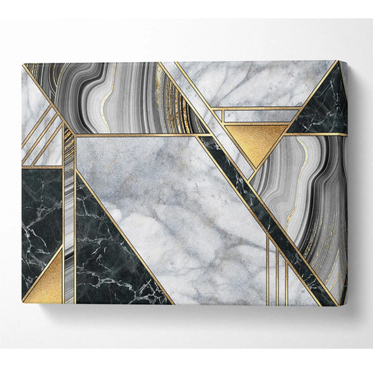 Triangles of Marble - Wrapped Canvas Graphic Art