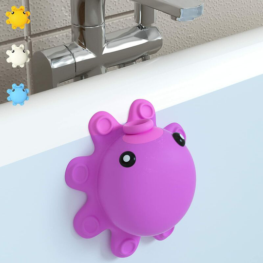 Bathroom Bathtub Overflow Drain Cover, Purple- Silicone Bath Tub Drain Cover, Tub Overflow Drain Stopper with Suction Cup Seal, Adds Inches of Water