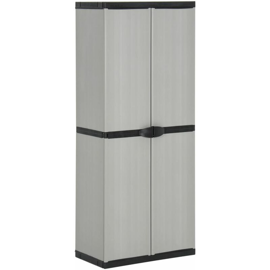 Vidaxl - Garden Storage Cabinet with 3 Shelves Grey&Black 68x40x168 cm Grey