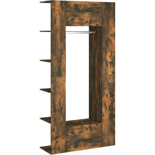 Hallway Cabinets 2 pcs Smoked Oak Engineered Wood Vidaxl Brown