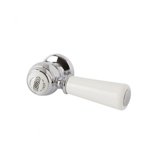 Elizabeth - Traditional Bathroom Toilet wc Cistern Flush Lever with Ceramic Handle - Chrome and White - Milano