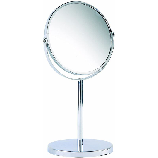 Makeup Bathroom Standing Chrome Plated Bathroom Mirror - 32cm High - Sabichi