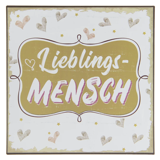 'Lieblingsmensch' - Unframed Typography Print on Metal