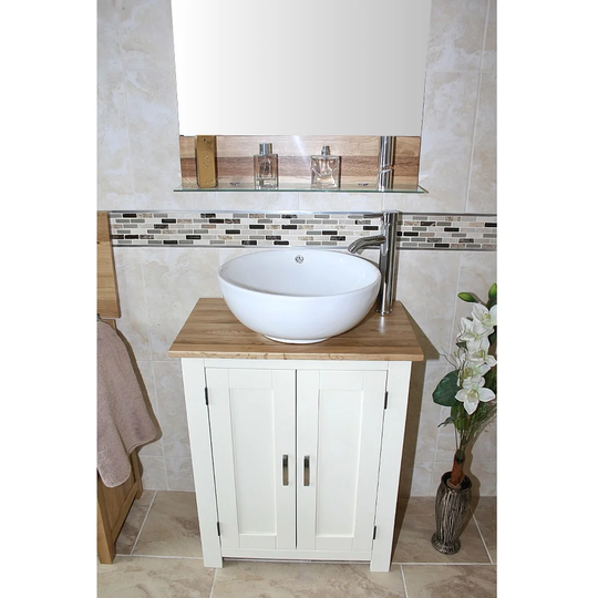 Radnor Solid Oak 650mm Free-Standing Vanity Unit