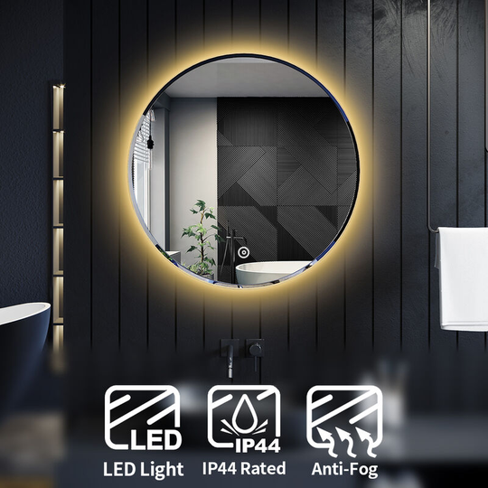 Elegant - Ambient Light Mirror Round Bathroom Mirror 600x600mm Mirror with Demister