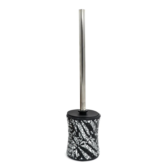 Frey toilet brush, black, handle color: Chrome, glass / stainless steel