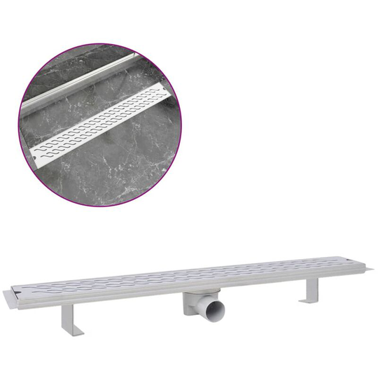 Vidaxl - Linear Shower Drain Wave 830x140 mm Stainless Steel
