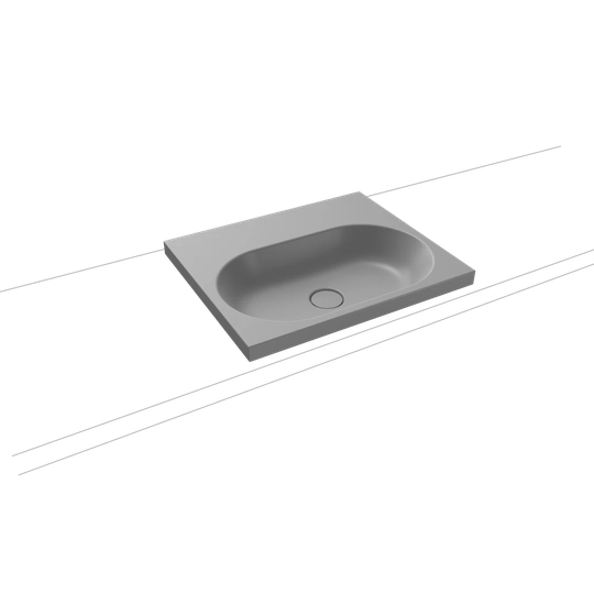 Grey Steel Enamel Rectangular Bathroom Sink