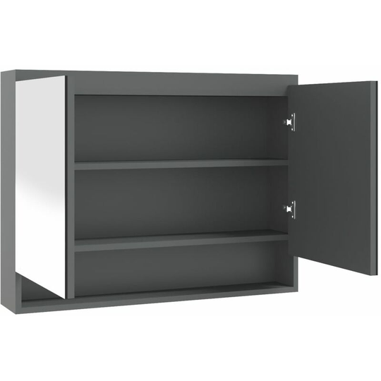 Vidaxl - Bathroom Mirror Cabinet 80x15x60 cm mdf Grey Grey