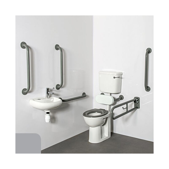 Nyma pro Low level Lockable Doc m Pack White - 5 x Grey Grab Rails - Nymas