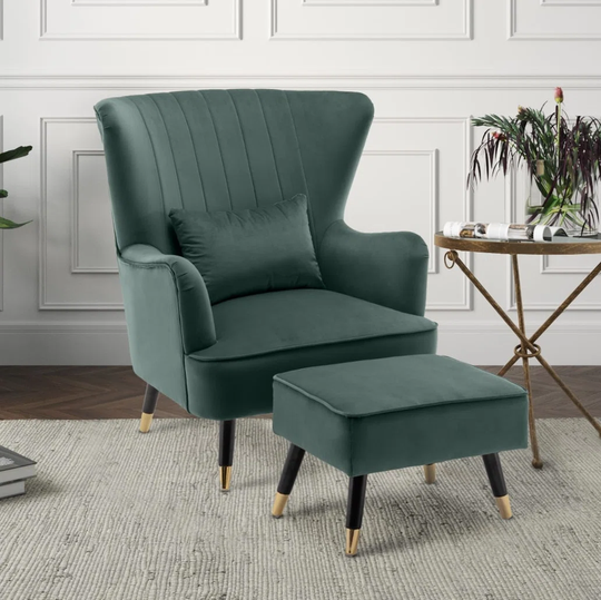 Ivanka 77Cm Wide Armchair and Ottoman