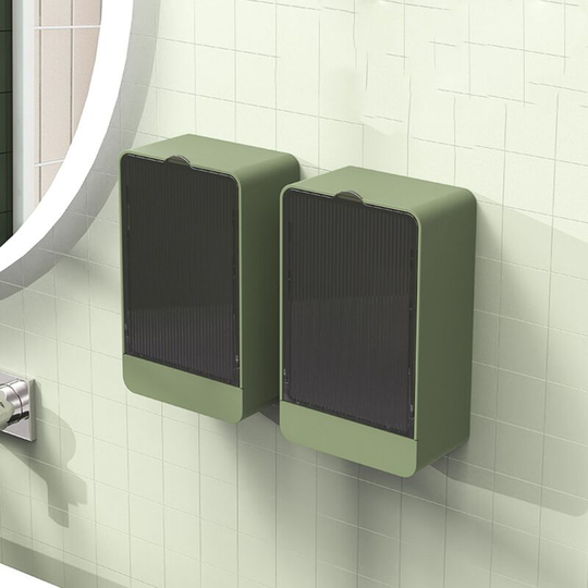 Sunflowergb - 2pcs Wall Mounted Soap Dish - Dustproof and Waterproof Soap Dish with Drain - No Drilling Soap Box for Shower Bathroom Bathtub White
